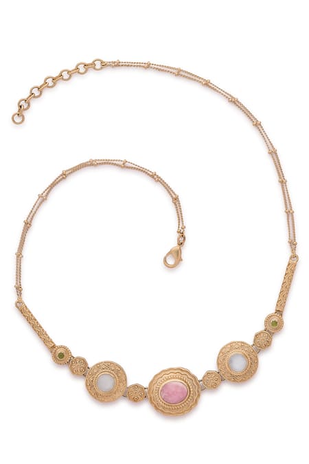 Aulerth X JJ Valaya Contrast Stone Embellished Necklace - Single Pc 