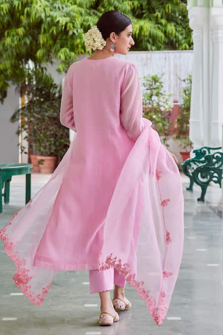 Charu Makkar Floral Embroidered Kurta & Palazzo Set 