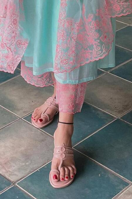 Shop Charu Makkar Blue , , Embroidery Side Gathered Kurta And Pant Set Online at Aza Fashions Shop_Charu Makkar_Blue , , Embroidery Side Gathered Kurta And Pant Set _Online_at_Aza_Fashions