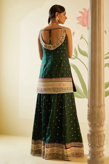 Angad Singh Zari Embroidered Kurta Sharara Set 