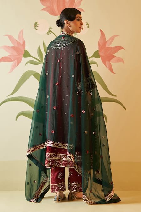 Angad Singh Zari Embroidered Choga Pant Set 