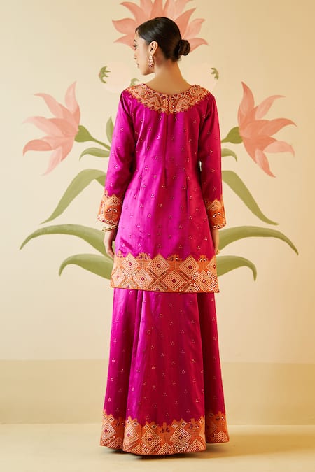 Angad Singh Applique Gota Patti Embroidered Kurta Sharara Set 