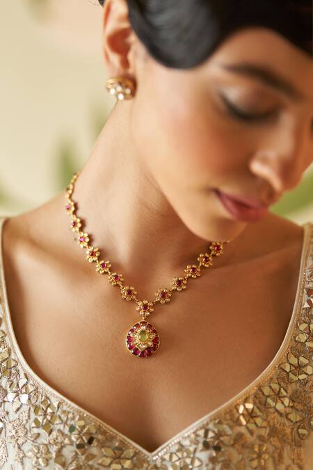 Shop_Angad Singh_Ivory Silk, Crepe Embroidery, Gota Patti, Mirrors, Zari, Kurta Sharara Set _Online_at_Aza_Fashions