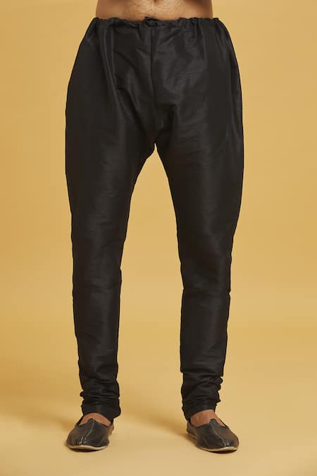 Arihant Rai Sinha_Green Silk, Jacquard Paisley Pattern Sherwani With Churidar _Online_at_Aza_Fashions