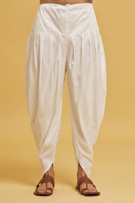 Arihant Rai Sinha_Peach Silk Embroidery Floral Jaal Pattern Sherwani With Dhoti Pant _at_Aza_Fashions