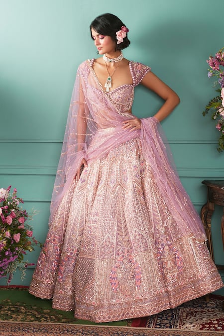 Jigar & Nikita Velvet Embellished Bridal Lehenga Set 