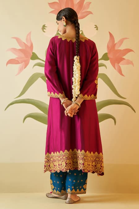 Angad Singh Zari Embroidered Choga Pant Set 