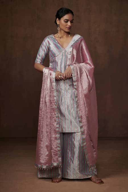 Dressfolk Stripe Pattern Kurta Pant Set 