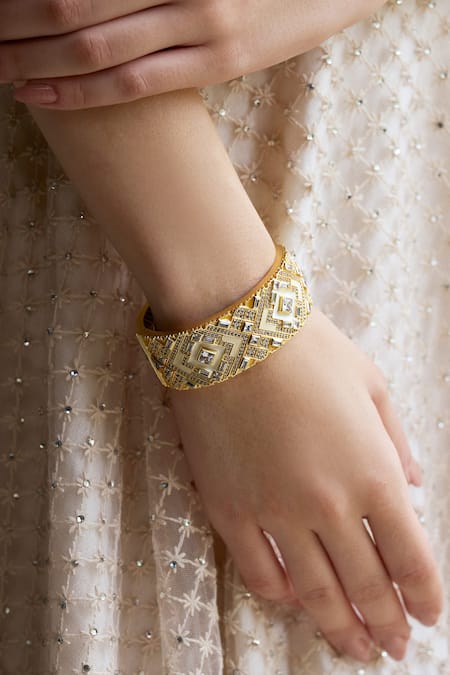 Aulerth X JJ Valaya Amelia Geometric Cut Work Bangle 