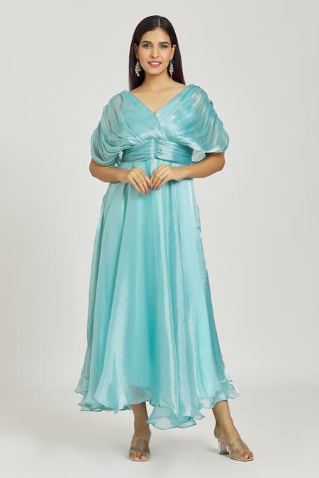 Nevy blue Silk Gown Dress - GW0151