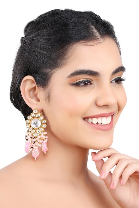 Aakarsha by Ajay Flower Kundan Earrings 