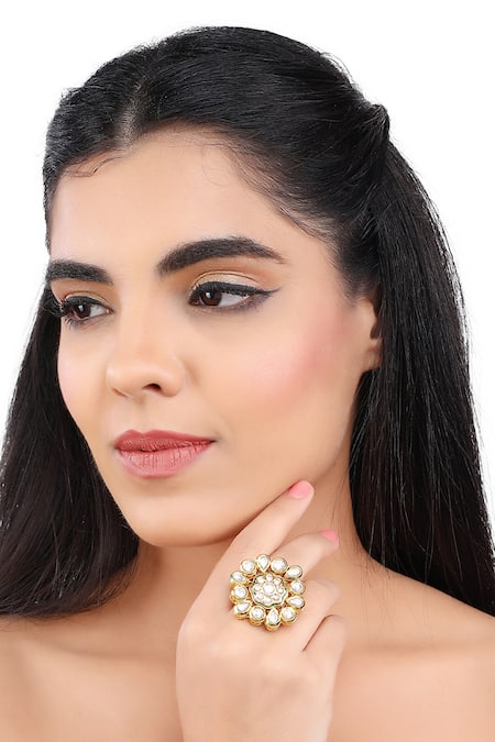 Aakarsha by Ajay Kundan Floral Ring 