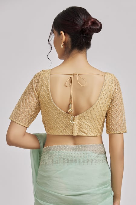 Samyukta Singhania Teardrop Sequin Embroidered Saree Blouse 