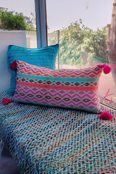 Colorful hotsell tassel pillow