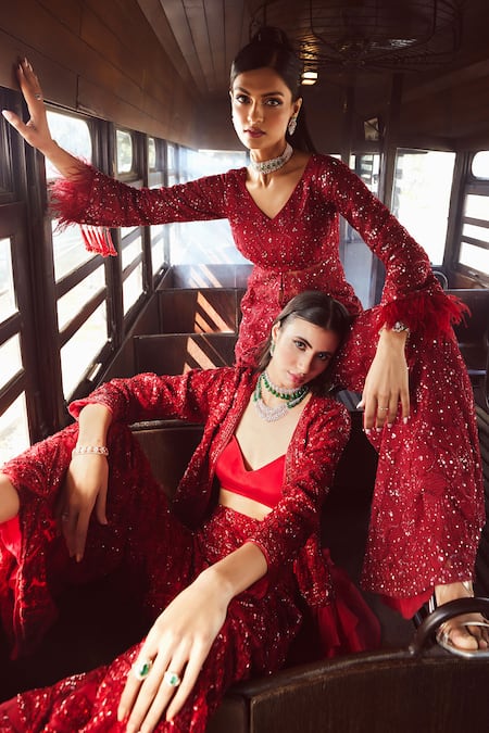 Rococo Sequoia Slit Tunic Sharara Set 