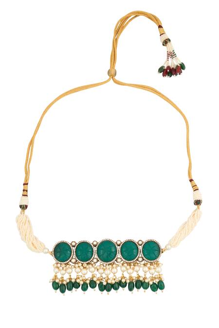 Buy Saga Jewels Multi Color Stones Studded Choker Set Buy_Saga Jewels_Multi Color Stones Studded Choker Set