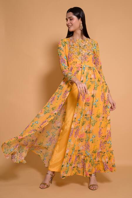 Seams Pret And Couture Amber Floral Print Anarkali & Pant Set 