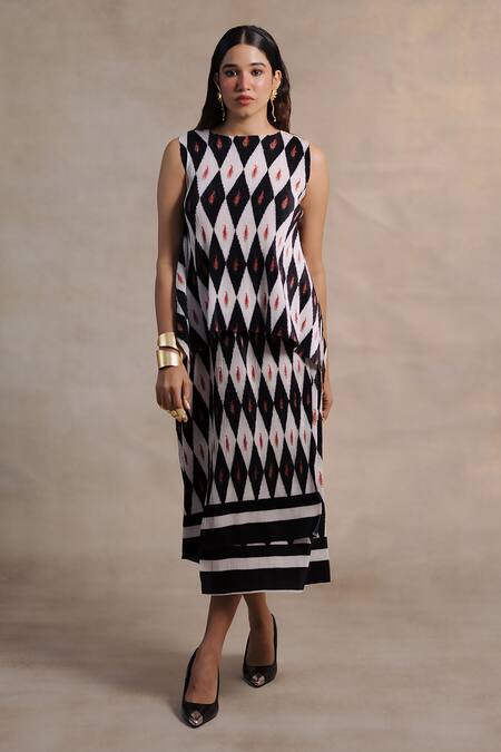 Unbranded Skirt Women XL Black White India Made A-Line Drawstring Garter  Waist | eBay