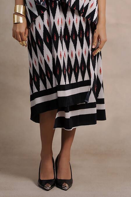 Shop Moh India White Satin Embroidery Round Neck Paisley Jaal Top And Skirt Set Online at Aza Fashions Shop_Moh India_White Satin Embroidery Round Neck Paisley Jaal Top And Skirt Set _Online_at_Aza_Fashions