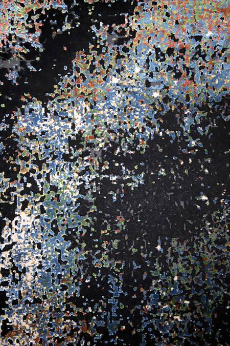 Buy_Qaaleen_Grey Acrylic, Viscose Silk Embossed Handcrafted Carpet_Online_at_Aza_Fashions