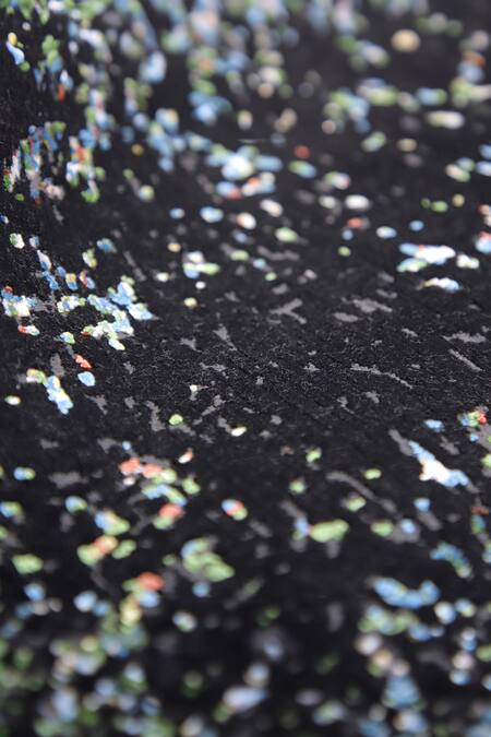 Shop_Qaaleen_Grey Acrylic, Viscose Silk Embossed Handcrafted Carpet_Online_at_Aza_Fashions