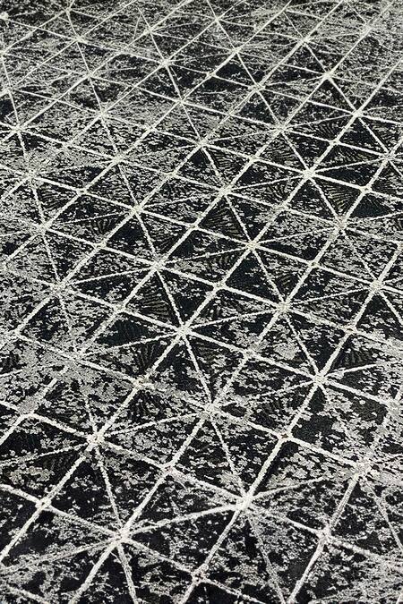 Buy_Qaaleen_Black Acrylic, Viscose Silk Embossed Handcrafted Carpet_Online_at_Aza_Fashions