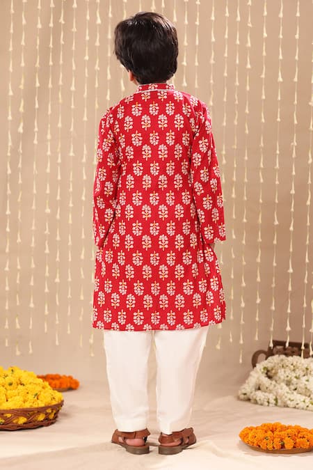 Littlecheer Flower Print Kurta With Pant 