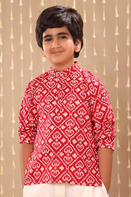 LittleCheer Ikat Print Kurta 