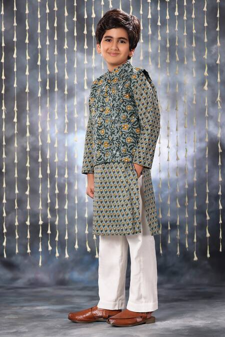 Blue Jodhpuri Bandhgala Jacket Design by Rohit Kamra Jaipur at Pernia's Pop  Up Shop 2024