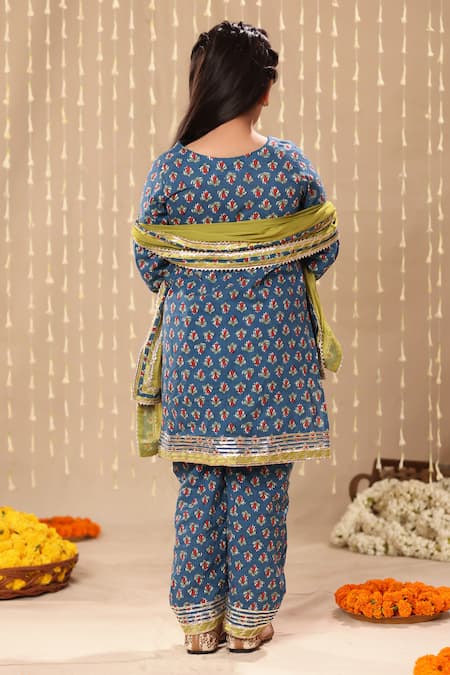 Littlecheer Jaipuri Wildflora Print Kurti Pant Set 