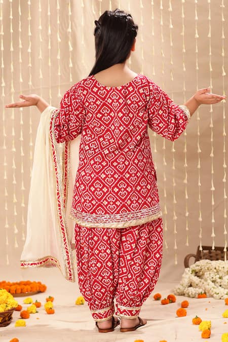 Littlecheer Jaipuri Ikat Handblock Print Kurta Set 