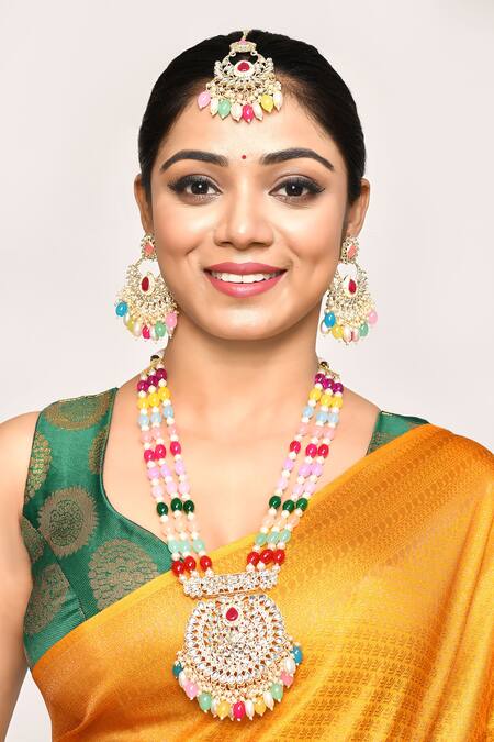 Navratna polki deals necklace