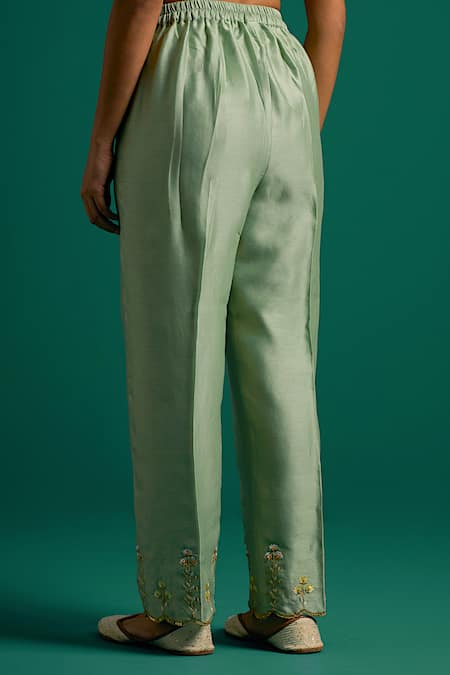 Shop Anantaa By Roohi Green , , Sequins, Cut Work, Kurta And Pant Set Online at Aza Fashions Shop_Anantaa By Roohi_Green , , Sequins, Cut Work, Kurta And Pant Set _Online_at_Aza_Fashions