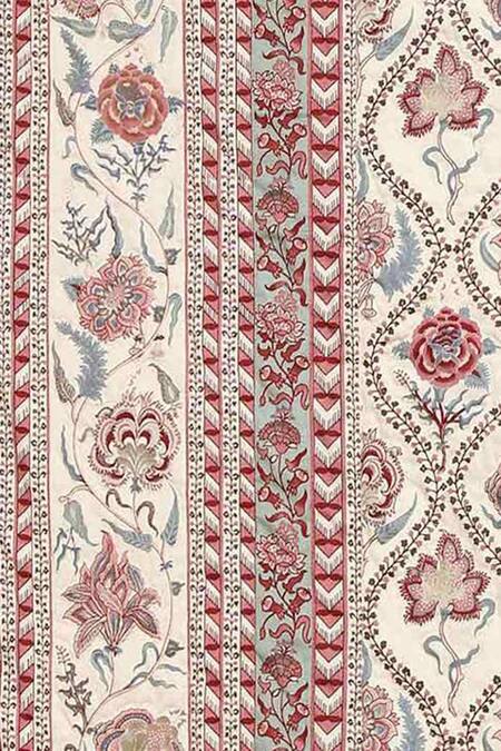 Ritu Kumar_White Cotton Voil Printed Lavana Quilt_Online_at_Aza_Fashions