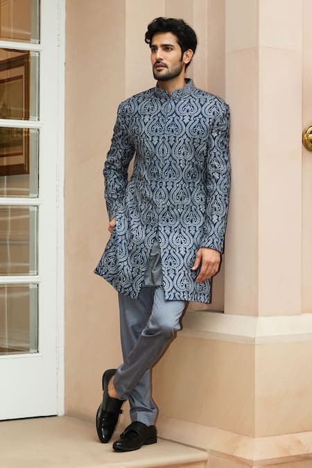 Nitika Gujral Baroque Pattern Sherwani Set 