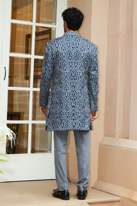 Nitika Gujral Baroque Pattern Sherwani Set 