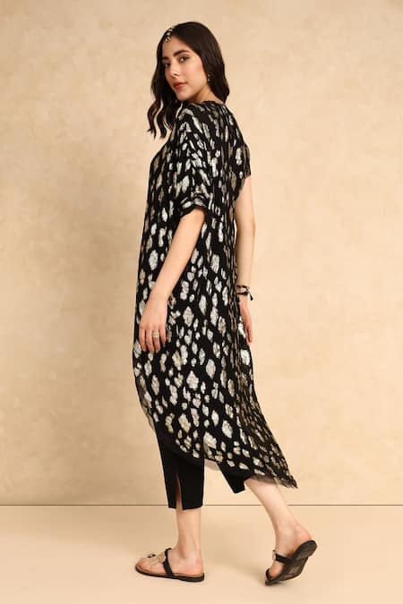 Style Junkiie Blossom Embroidered High Low Wrap Tunic 