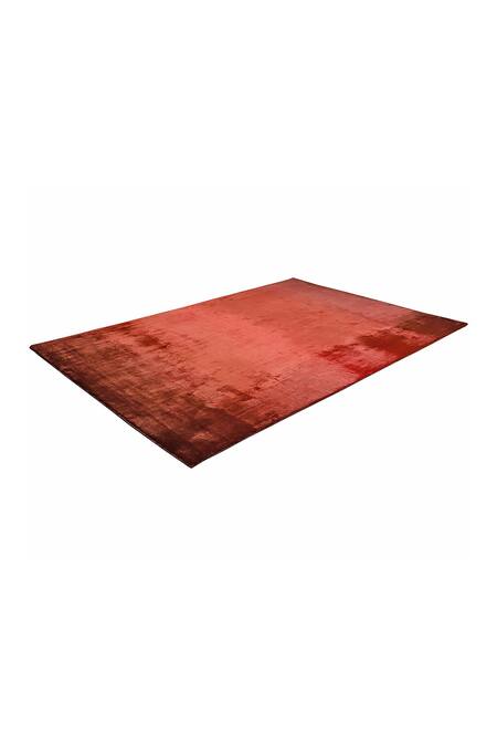 Buy_Qaaleen_Red Viscose Silk Crimson Ombre Carpet_Online_at_Aza_Fashions