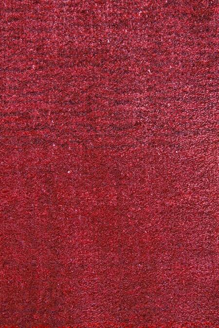 Qaaleen_Red Viscose Silk Crimson Ombre Carpet_at_Aza_Fashions