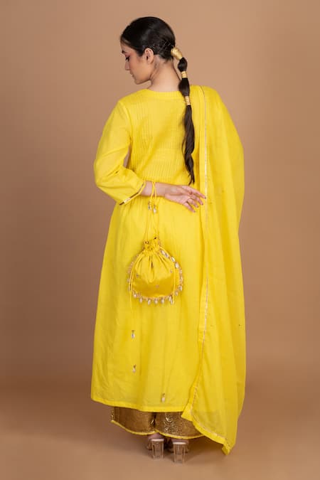 Kalakari By Akanksha Cotton Pintuck Pattern Kurta Palazzo Set 