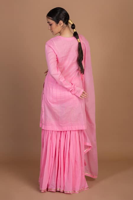Kalakari By Akanksha Cotton Gota Work Kurta Gharara Set 