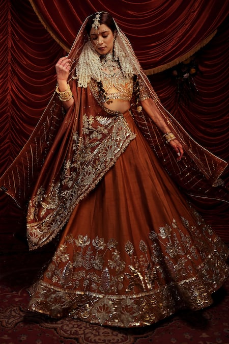 Rani Pink Embroidered Soft Net Bridal Lehenga With Blouse - Gajiwala -  3907400