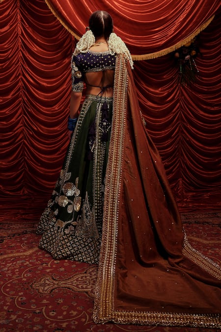 Payal & Zinal Vadhu Blossom Sequin Embroidered Bridal Lehenga Set 