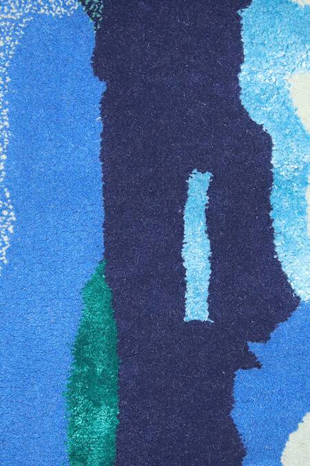 Shop_Qaaleen_Multi Color New Zealand Wool And Viscose Silk Emboss Downtown Carpet_Online_at_Aza_Fashions