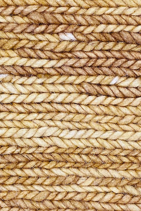 Shop_Qaaleen_Gold New Zealand Wool The Harvest Carpet_Online_at_Aza_Fashions