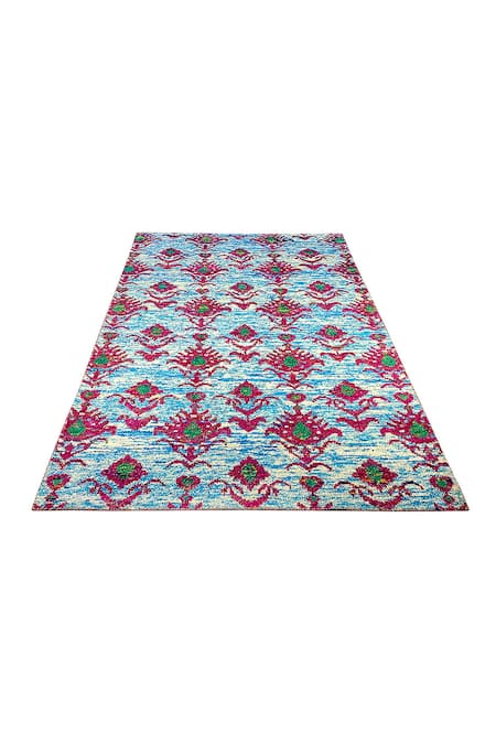 Qaaleen Multi Color Recycled Silk Handcrafted Carpet
