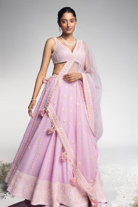 Madzin Zardozi Hand Embroidered Bridal Lehenga Set 