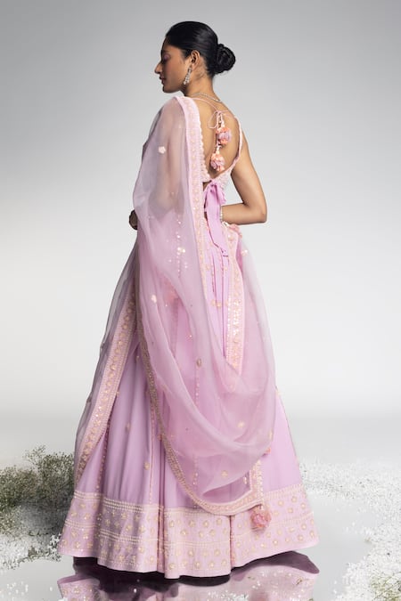 Madzin Zardozi Hand Embroidered Bridal Lehenga Set 