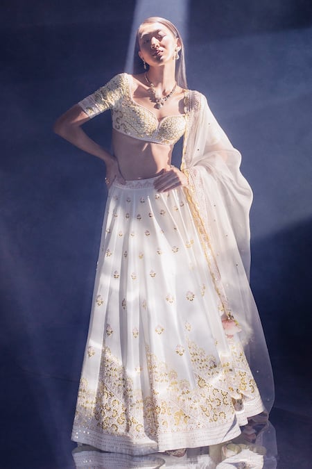 Madzin Hand Embroidered Bridal Lehenga Set 