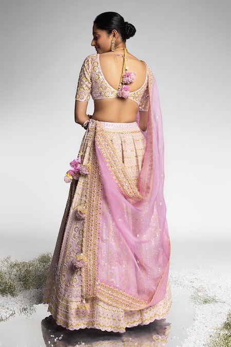 Madzin Flower Vine Embroidered Lehenga Set 